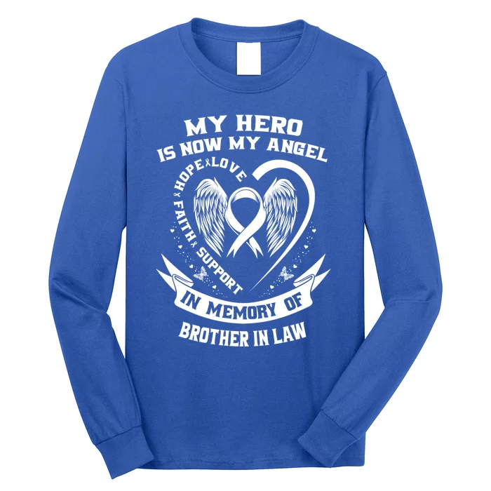 My Hero Is Now My Angel Lung Cancer Awareness Brother In Law Gift Long Sleeve Shirt