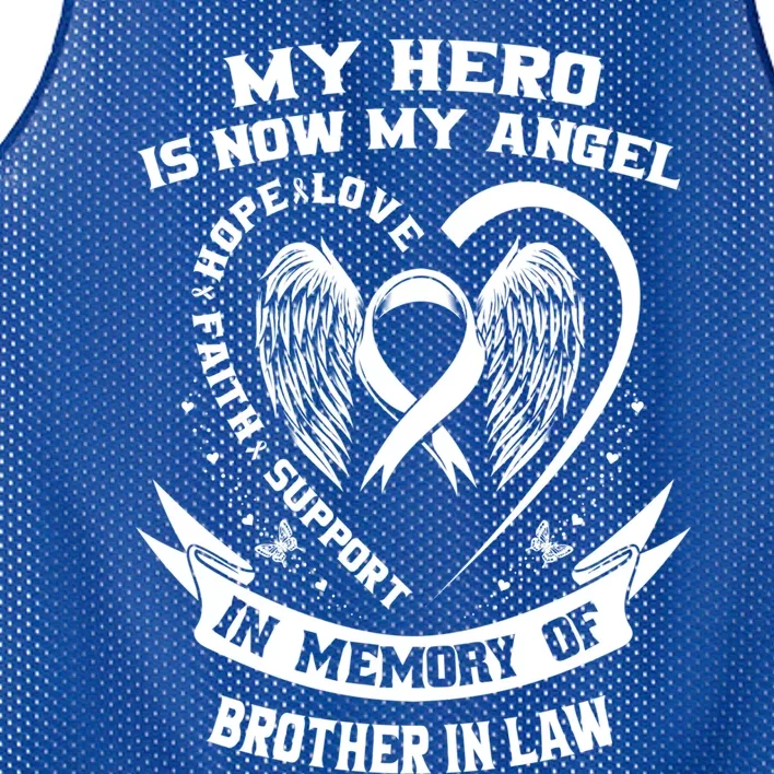 My Hero Is Now My Angel Lung Cancer Awareness Brother In Law Gift Mesh Reversible Basketball Jersey Tank