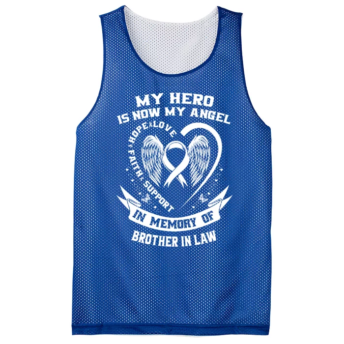 My Hero Is Now My Angel Lung Cancer Awareness Brother In Law Gift Mesh Reversible Basketball Jersey Tank