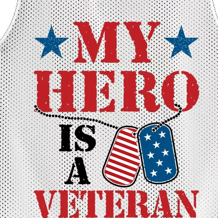 My Hero Is A Veteran VeteranS Day Family Grandpa Dad Mesh Reversible Basketball Jersey Tank