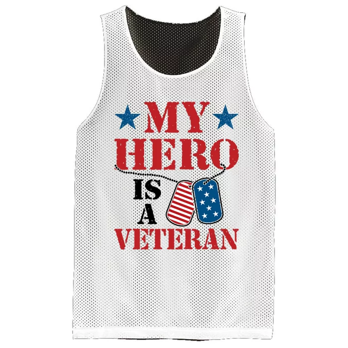 My Hero Is A Veteran VeteranS Day Family Grandpa Dad Mesh Reversible Basketball Jersey Tank