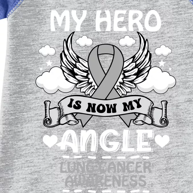 My Hero Is Now My Angel Lung Cancer Awareness Carcinomas Gift Infant Baby Jersey Bodysuit