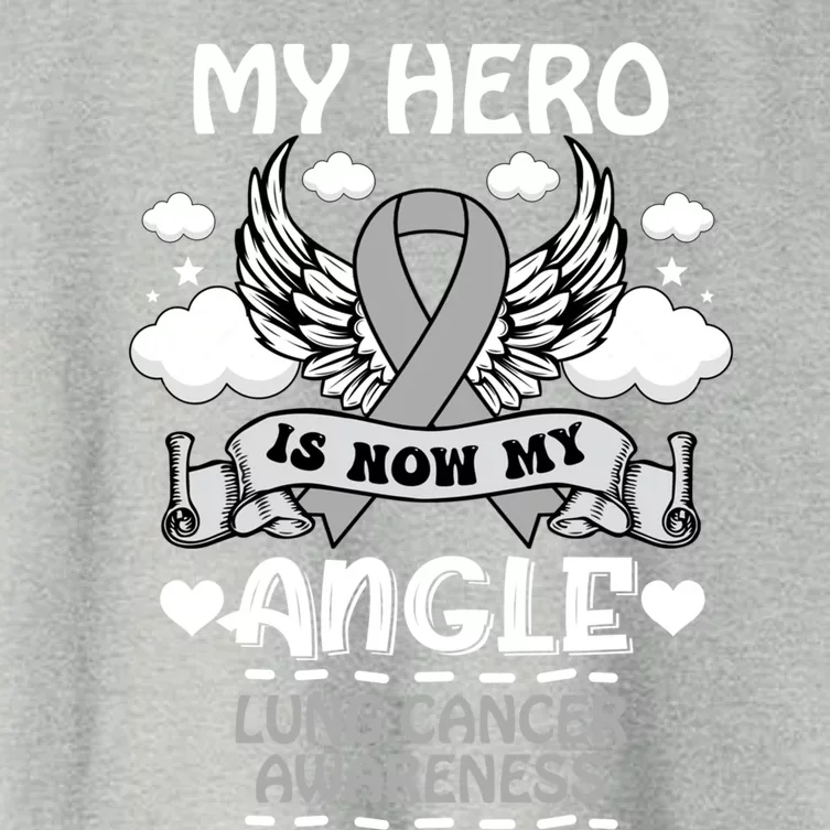 My Hero Is Now My Angel Lung Cancer Awareness Carcinomas Gift Women's Crop Top Tee