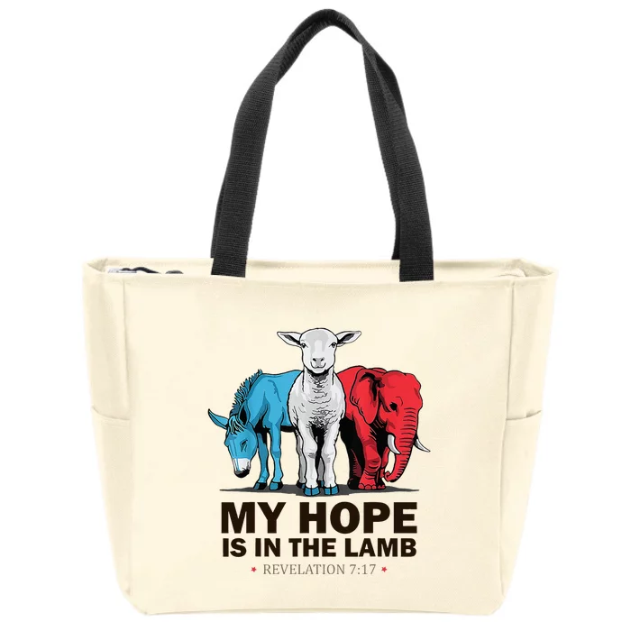 My Hope Is In The Lamb Zip Tote Bag