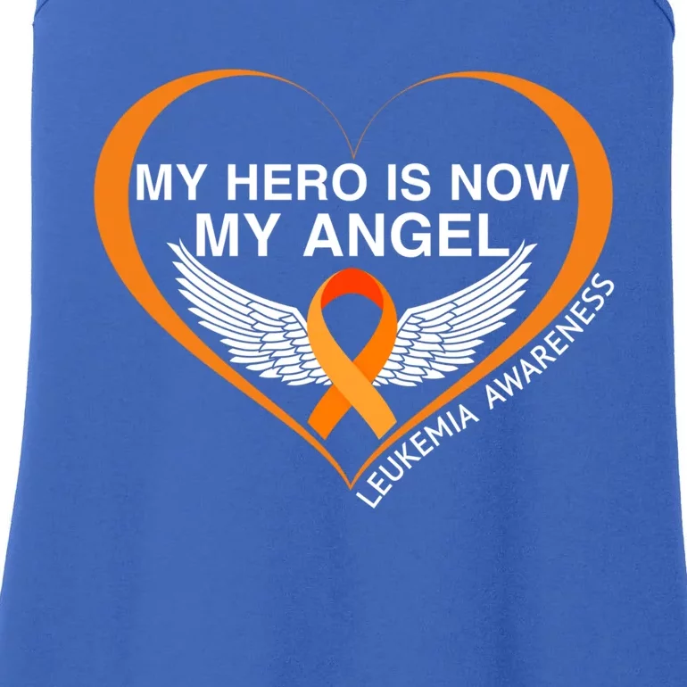 My Hero Is Now My Angel Great Leukemia Awareness Funny Gift Ladies Essential Tank