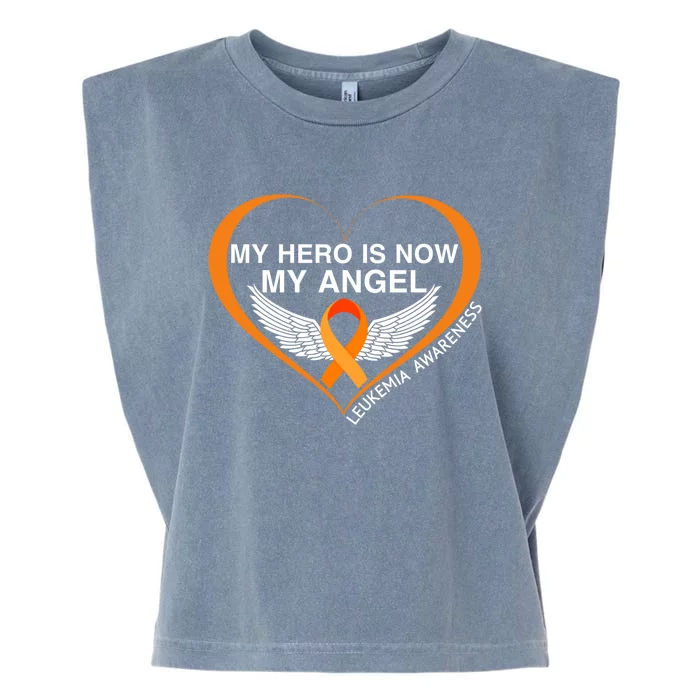 My Hero Is Now My Angel Great Leukemia Awareness Funny Gift Garment-Dyed Women's Muscle Tee