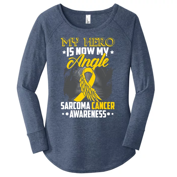 My Hero Is Now My Angel Sarcoma Cancer Awareness Warrior Great Gift Women's Perfect Tri Tunic Long Sleeve Shirt