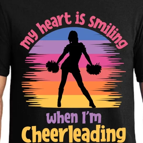 My Heart Is Smiling When I'm Cheerleading Cheerleader Gift Pajama Set