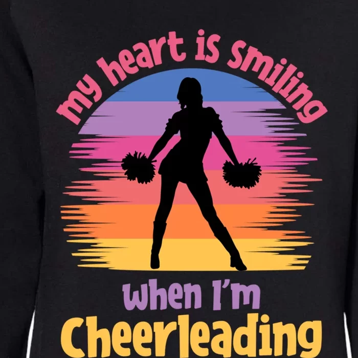 My Heart Is Smiling When I'm Cheerleading Cheerleader Gift Womens California Wash Sweatshirt