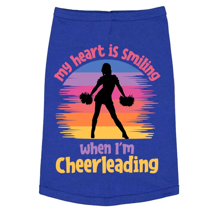 My Heart Is Smiling When I'm Cheerleading Cheerleader Gift Doggie Tank