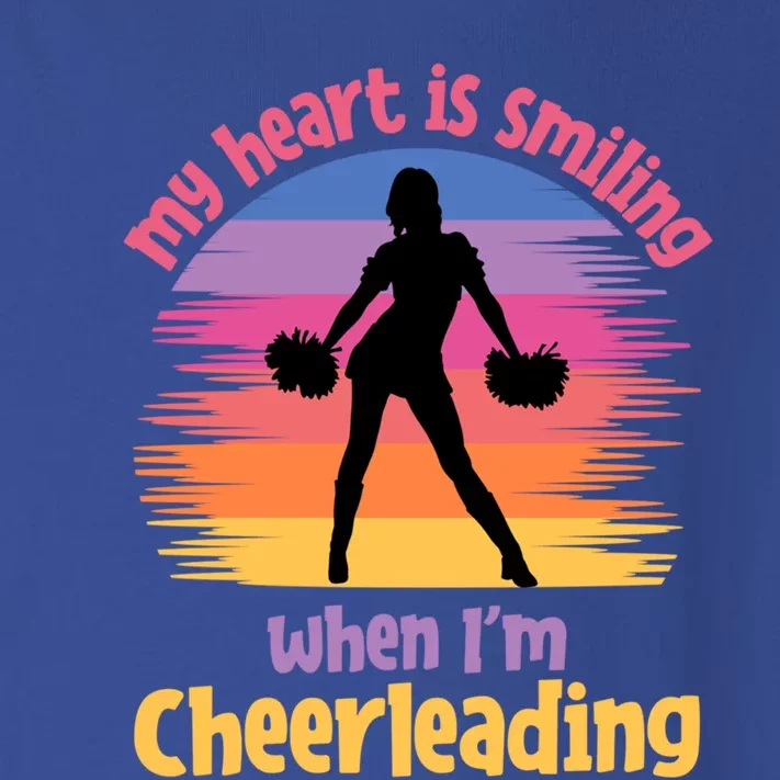 My Heart Is Smiling When I'm Cheerleading Cheerleader Gift Toddler Long Sleeve Shirt