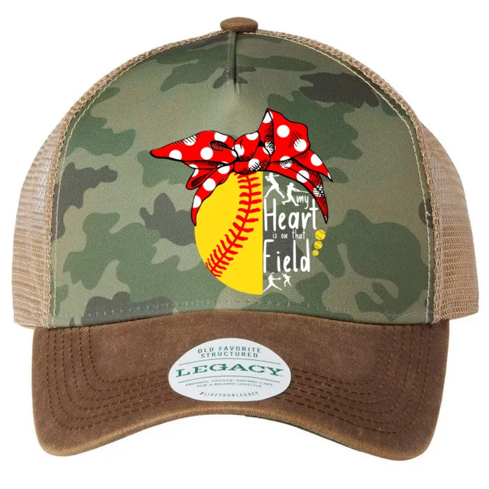 My Heart Is On That Field Tee Baseball Softball Mama Gift Legacy Tie Dye Trucker Hat