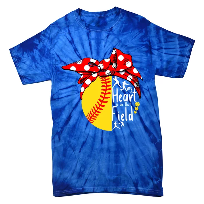 My Heart Is On That Field Tee Baseball Softball Mama Gift Tie-Dye T-Shirt