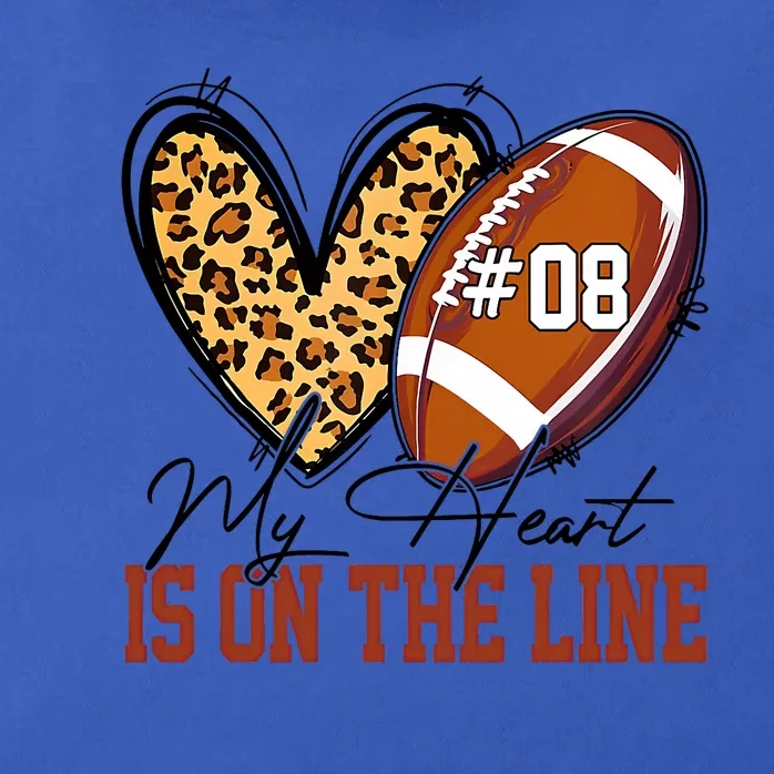 My Heart Is On The Line Number 8 Football American Zip Tote Bag