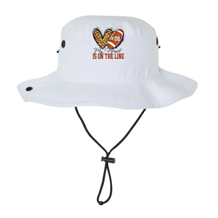 My Heart Is On The Line Number 8 Football American Legacy Cool Fit Booney Bucket Hat