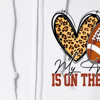 My Heart Is On The Line Number 8 Football American Full Zip Hoodie