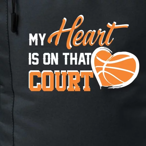 My Heart is on that Court Basketball Dad funny gift for Daily Commute Backpack