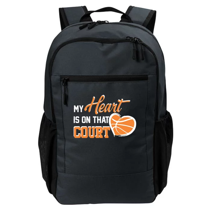 My Heart is on that Court Basketball Dad funny gift for Daily Commute Backpack