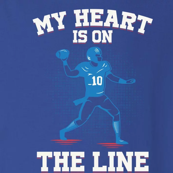 My Heart Is On The Line American Football Mom Gift Toddler Long Sleeve Shirt