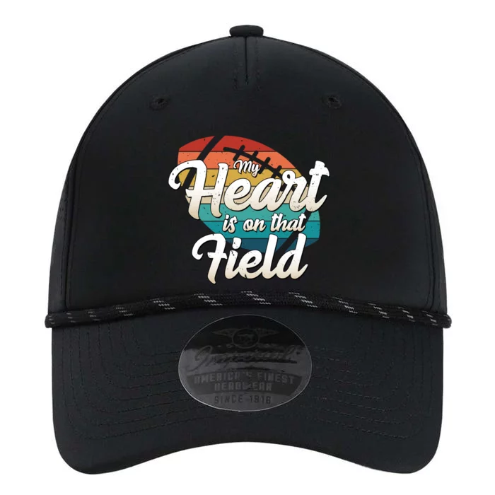 My Heart Is On That Field Retro Football Ball Team Mom Dad Gift Performance The Dyno Cap