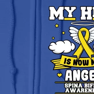 My Hero Is Now My Angel Spina Bifida Awareness Warrior Gift Full Zip Hoodie