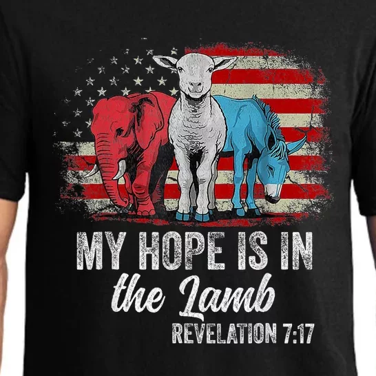 My Hope Is In The Lamb Scripture Elephant Donkey Us Flag Pajama Set