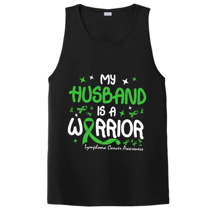 My Husband Is A Warrior Lymphoma Cancer Performance Tank