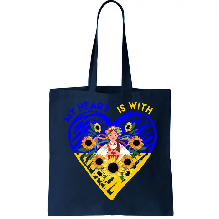 My Heart Is With Ukraine Sunflower Tote Bag