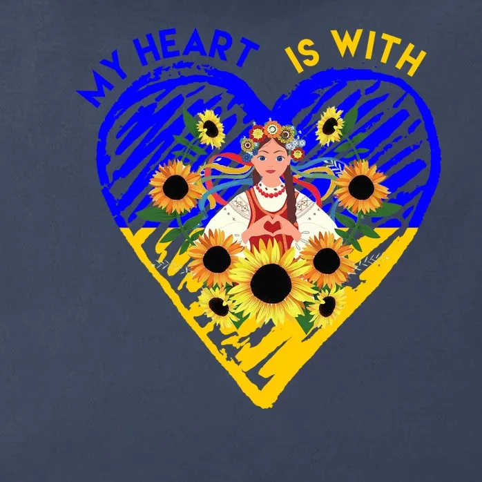 My Heart Is With Ukraine Sunflower Zip Tote Bag