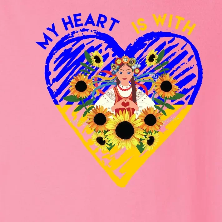 My Heart Is With Ukraine Sunflower Toddler Long Sleeve Shirt