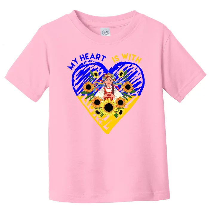 My Heart Is With Ukraine Sunflower Toddler T-Shirt