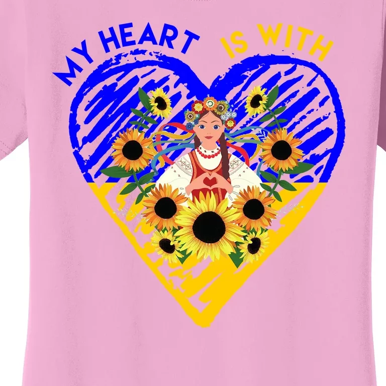 My Heart Is With Ukraine Sunflower Women's T-Shirt