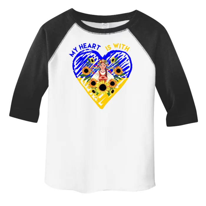 My Heart Is With Ukraine Sunflower Toddler Fine Jersey T-Shirt