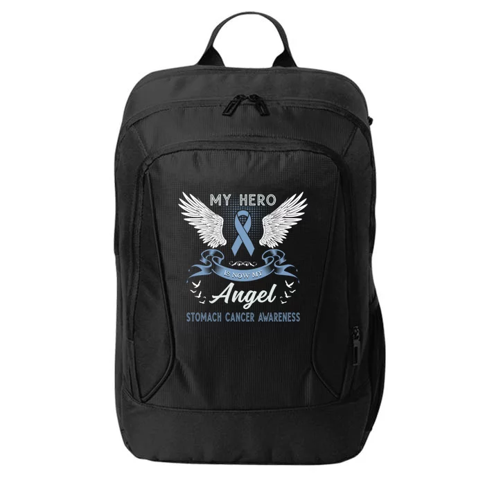 My Hero Is Now My Angel Stomach Cancer Awareness Month Funny Gift City Backpack