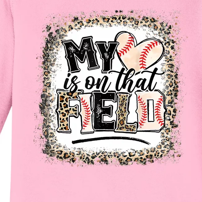 My Heart Is On That Field Baseball Baby Long Sleeve Bodysuit