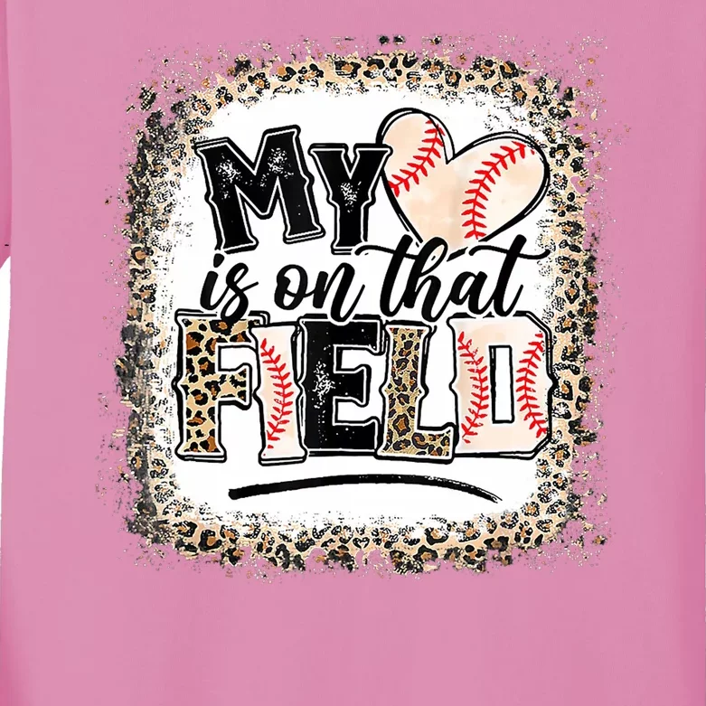 My Heart Is On That Field Baseball Kids Long Sleeve Shirt