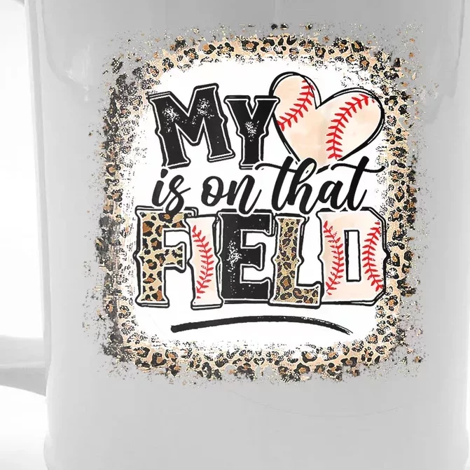 My Heart Is On That Field Baseball Front & Back Beer Stein