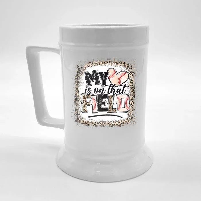 My Heart Is On That Field Baseball Front & Back Beer Stein