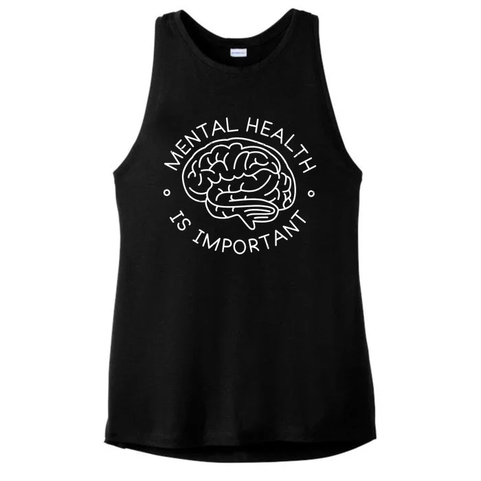 Mental Health Is Important Brain Ladies Tri-Blend Wicking Tank