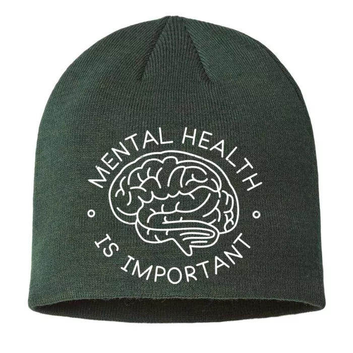 Mental Health Is Important Brain 8 1/2in Sustainable Knit Beanie