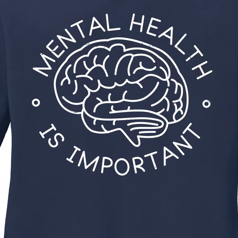 Mental Health Is Important Brain Ladies Long Sleeve Shirt