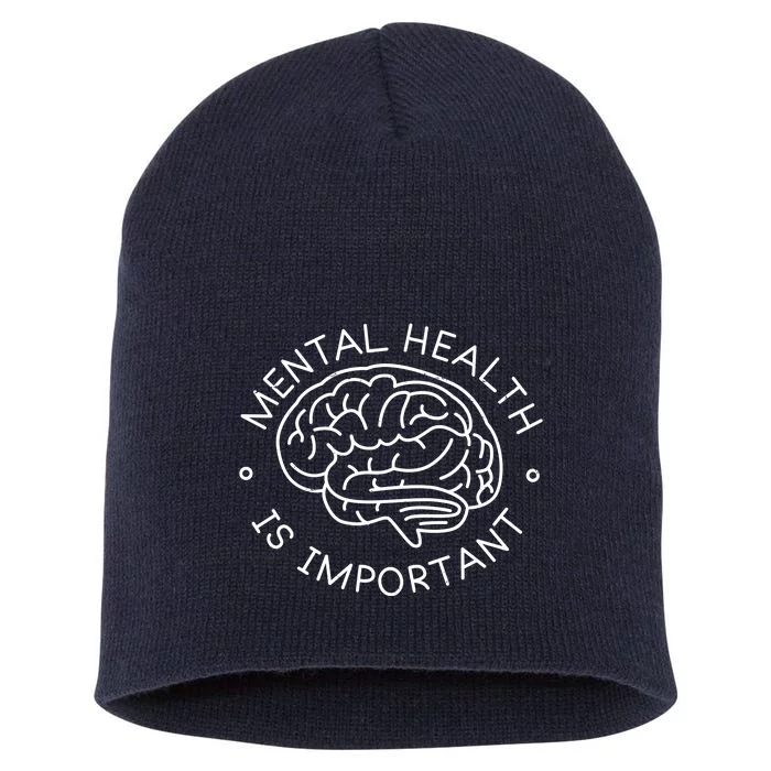 Mental Health Is Important Brain Short Acrylic Beanie