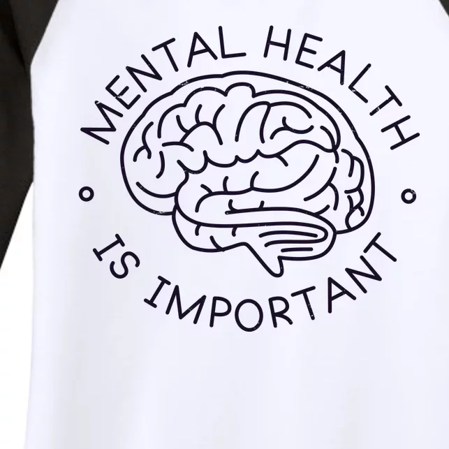 Mental Health Is Important Brain Women's Tri-Blend 3/4-Sleeve Raglan Shirt