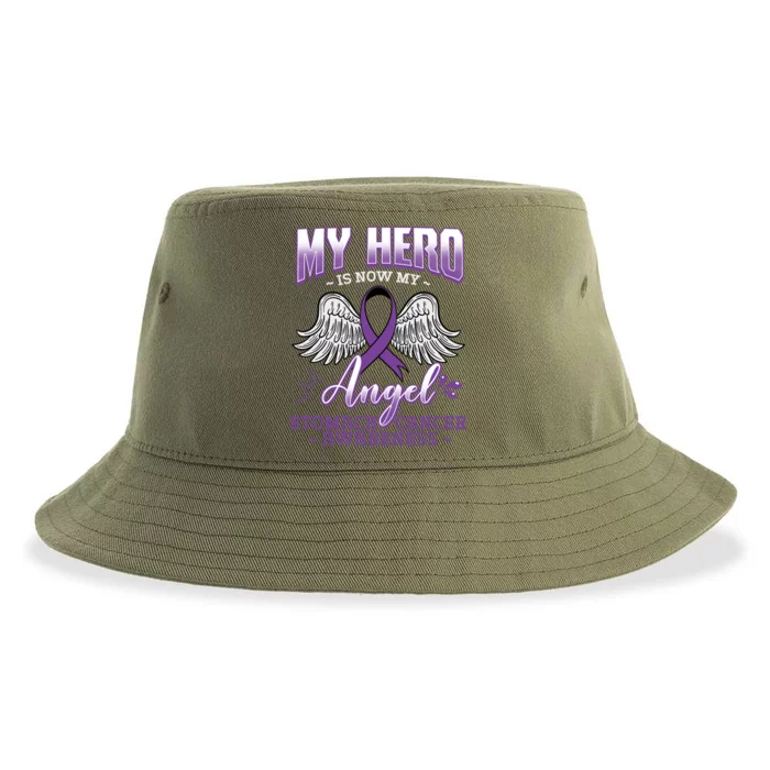 My Hero Is Now My Angel Stomach Cancer Carcinoma Gift Idea Gift Sustainable Bucket Hat