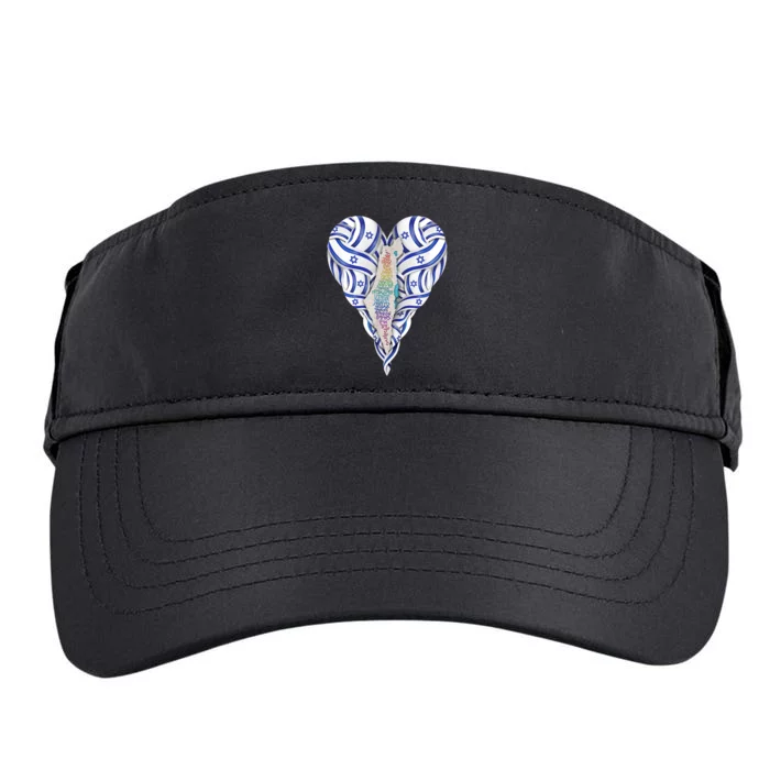 My Heart Is In Israel Jewish Israeli Flag Hatikvah Jerusalem Adult Drive Performance Visor