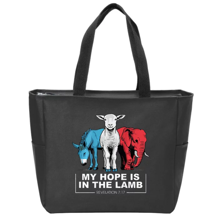 My Hope Is In The Lamb Zip Tote Bag