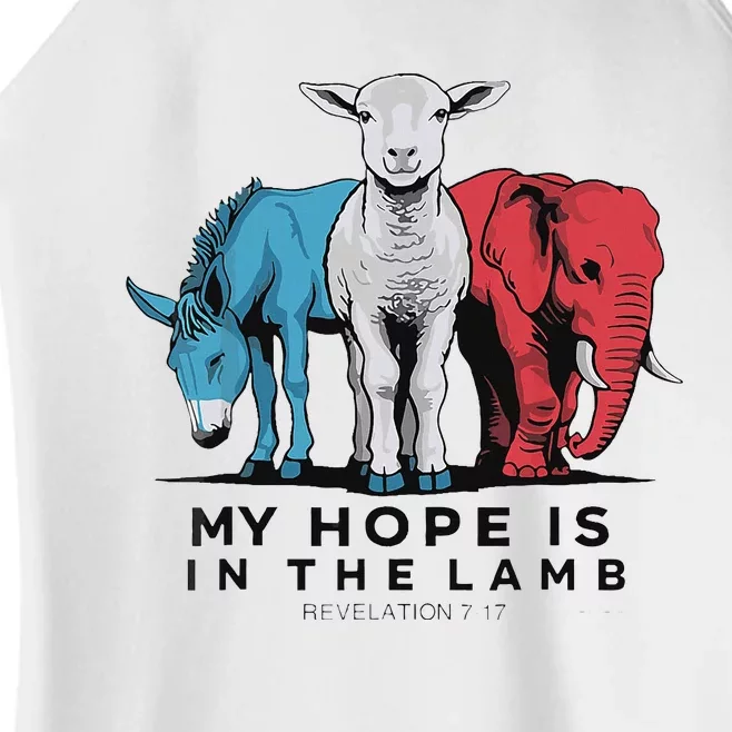 My Hope Is In The Lamb Women’s Perfect Tri Rocker Tank