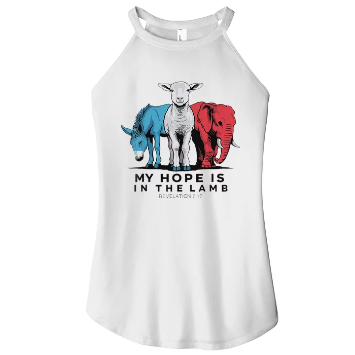 My Hope Is In The Lamb Women’s Perfect Tri Rocker Tank