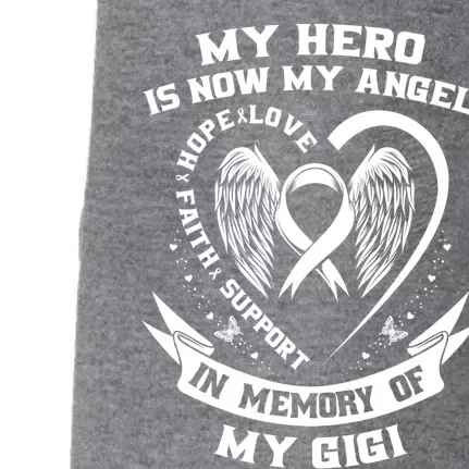 My Hero Is Now My Angel Lung Cancer Awareness Gigi Memorial Cute Gift Doggie 3-End Fleece Hoodie