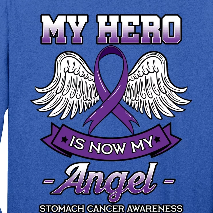 My Hero Is Now My Angel Stomach Cancer Periwinkle Blue Cloud Cool Gift Long Sleeve Shirt